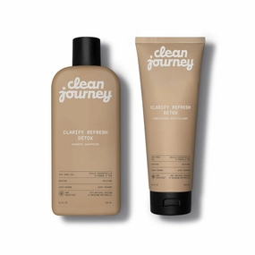Clarify Refresh Detox Shampoo and Conditioner Bundle, EWG Verified, Tea Tree Oil and Biotin, For Oily Hair   Buildup, Clean Ingredients, Vegan, Fresh Scent, Set of 2 Products