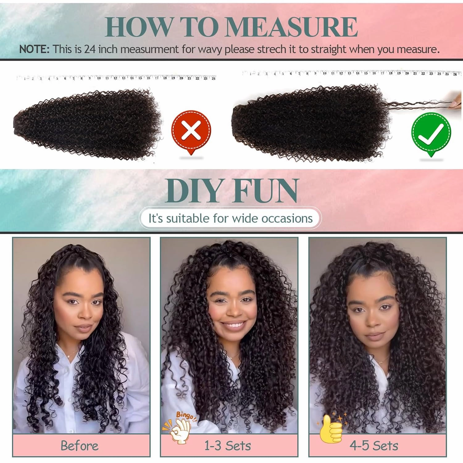 Clip In Curly Hair Extensions - 140G 7Pcs Synthetic Ombre Honey Blonde hair Extensions Jerry Curly Hair Extensions for Black Women clip in extensions Hairpieces (MT4/30# 24 Inch)(Pack of 7)