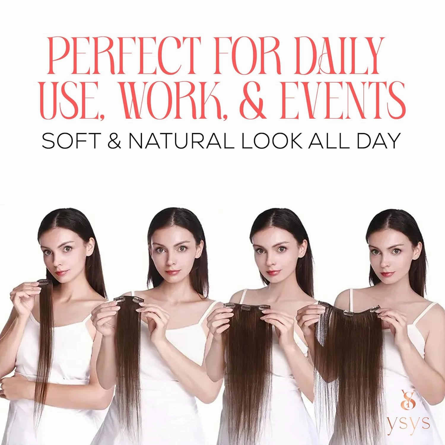 Clip in Hair Extensions - 100% Human Hair Remy Hair Extensions for Women - 7 Pieces, 120g Seamless Clip ins for Extra Volume/Style - Natural Straight (Light Brown #4, 18 inches)