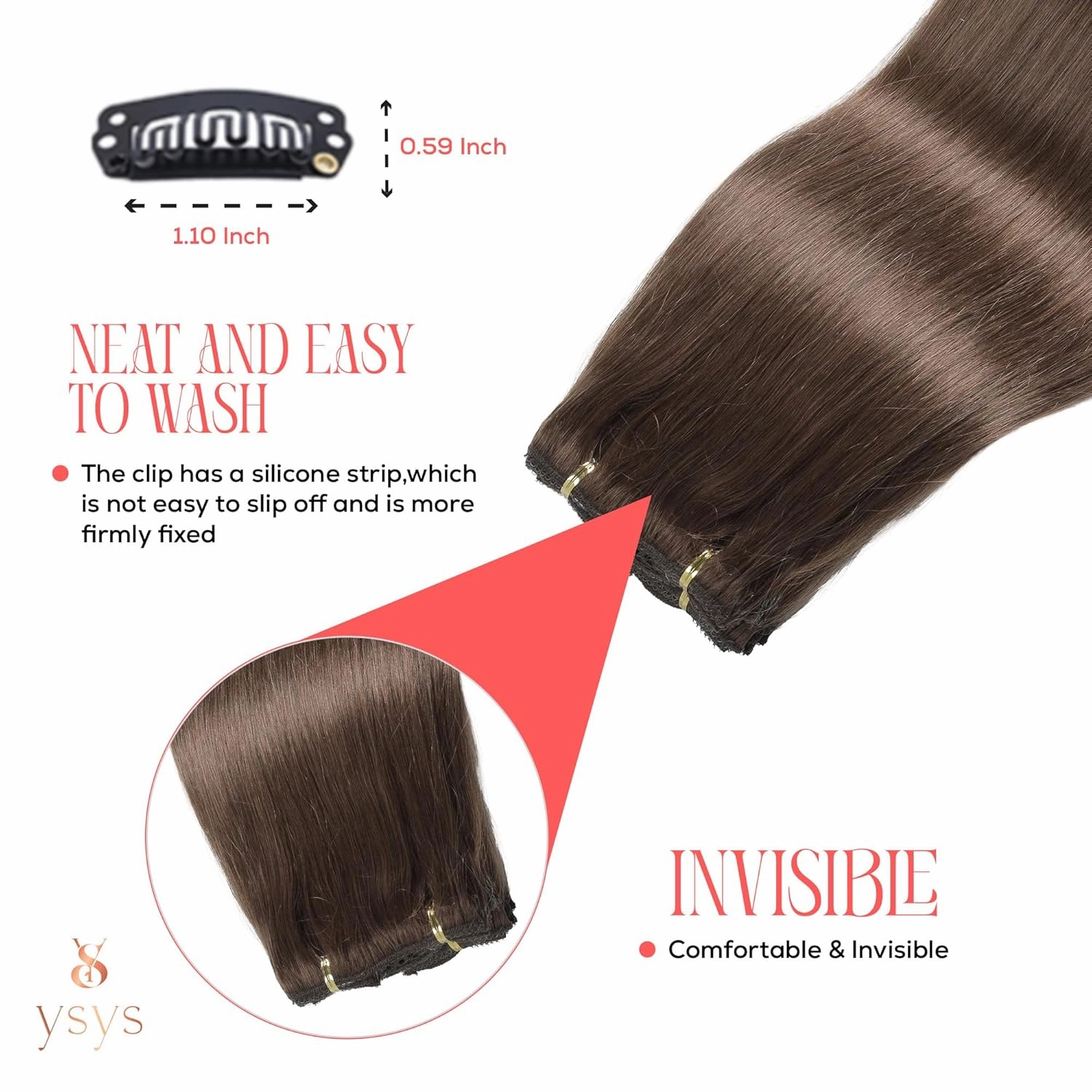 Clip in Hair Extensions - 100% Human Hair Remy Hair Extensions for Women - 7 Pieces, 120g Seamless Clip ins for Extra Volume/Style - Natural Straight (Light Brown #4, 18 inches)