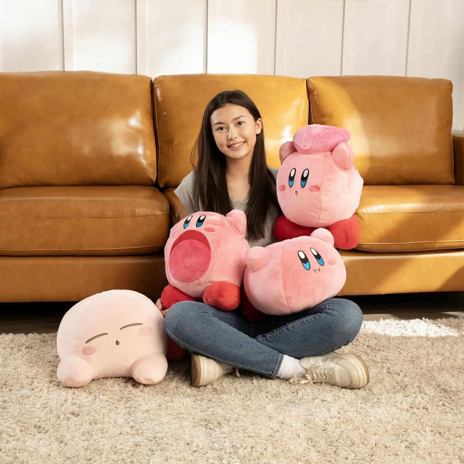 Club Mocchi Mocchi- Kirby Plush - Hovering Kirby Plushie - Squishy Toys - Collectible and Cute Stuffed Animals - Gaming Gifts and Game Room Decor - Video Game Collectibles - 15 Inch