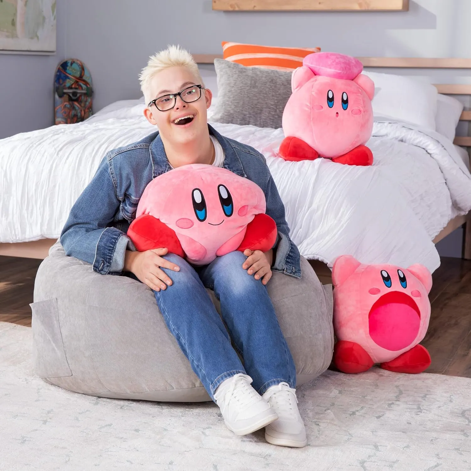 Club Mocchi Mocchi- Kirby Plush - Inhaling Kirby Plushie - Squishy Toys - Collectible and Cute Stuffed Animals - Gaming Gifts and Game Room Decor - Video Game Collectibles - 15 Inch