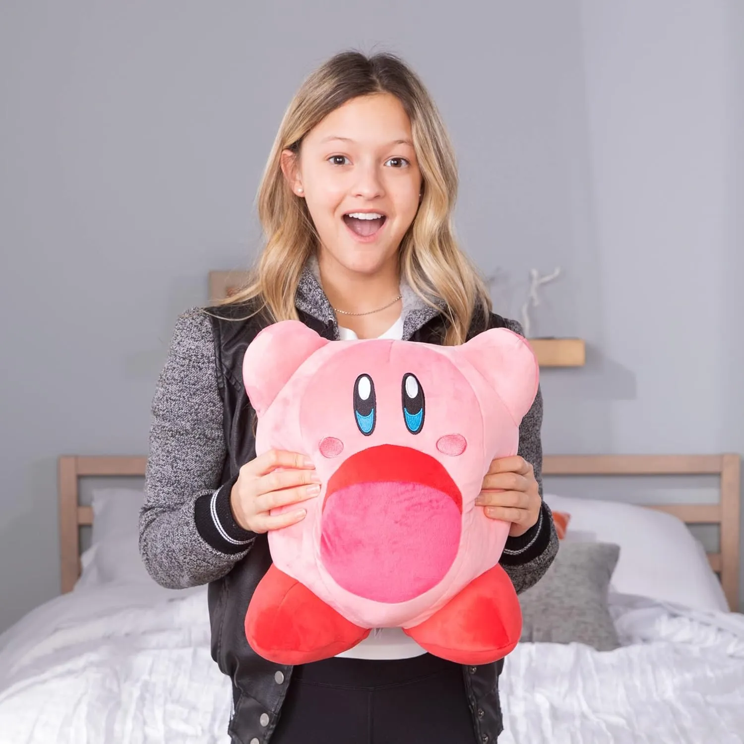 Club Mocchi Mocchi- Kirby Plush - Inhaling Kirby Plushie - Squishy Toys - Collectible and Cute Stuffed Animals - Gaming Gifts and Game Room Decor - Video Game Collectibles - 15 Inch