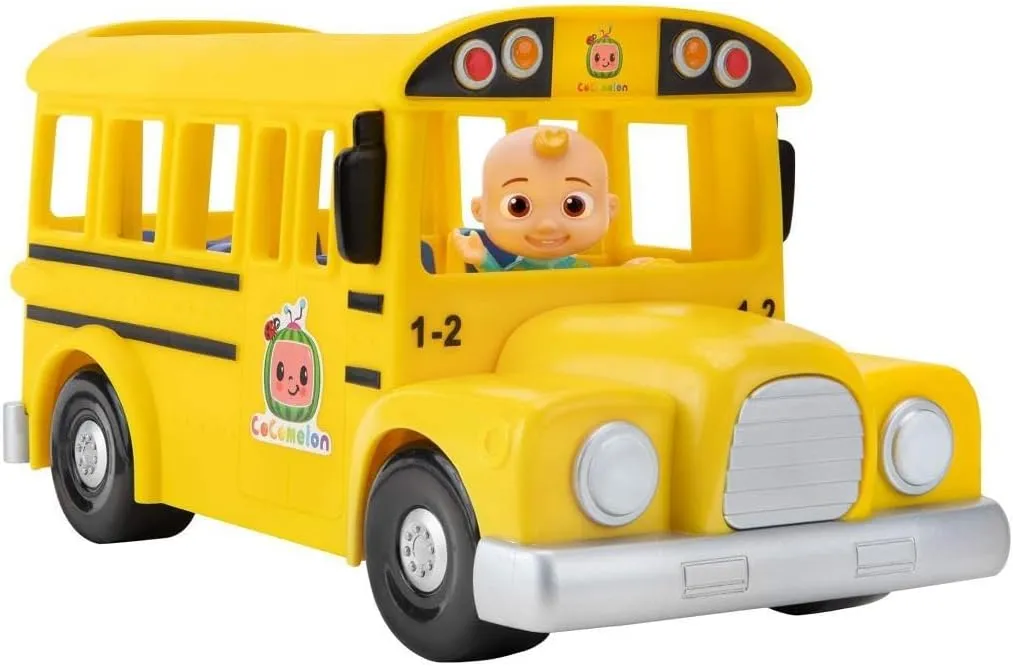 CoComelon Official Musical Yellow School Bus, Plays Clips from ‘Wheels on The Bus,’ Featuring Removable JJ Figure – Character Toys for Babies, Toddlers, and Kids