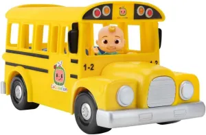 CoComelon Official Musical Yellow School Bus, Plays Clips from ‘Wheels on The Bus,’ Featuring Removable JJ Figure – Character Toys for Babies, Toddlers, and Kids