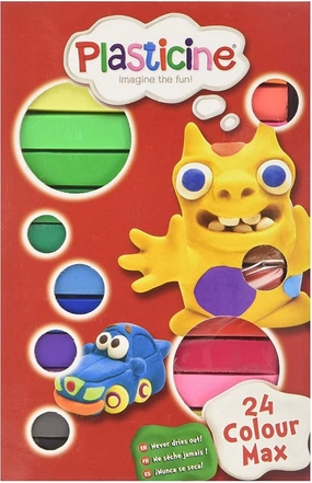 Colour Max Pack - 24 Vibrant Colours of Non-Hardening Modelling Clay - Ideal for Kids and Creative Projects - Soft and Reusable Craft Clay with Ideas Sheet for Fun Shapes, Animals, and More