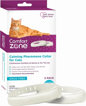 Comfort Zone Cat Calming Collar Savings Pack: 2 30-Day Calming Collars for 60 Days of Calm; Cat Pheromones Help Anxiety, Reduce Stress, Urine Marking, Scratching; Indoor or Outdoor Cats; Long-Lasting