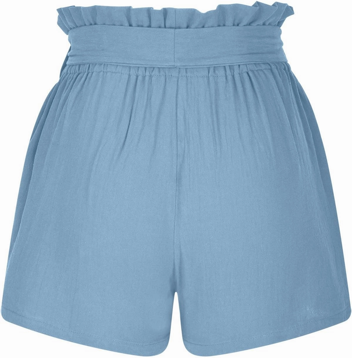 Cotton Linen Shorts for Women Summer 2024 Casual Tie Waist Wide Leg Lounge Shorts Beach Vacation Paperbag Shorts