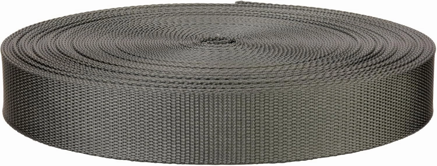 Country Brook Design 1 Inch Grey Lite Weight Nylon Webbing Closeout