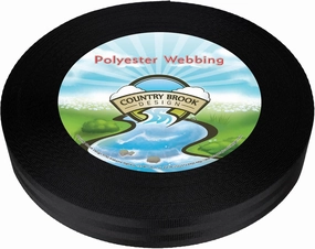 Country Brook Design - 2 Inch Black Polyester Webbing - 4 Vibrant Colors (20 Yards)
