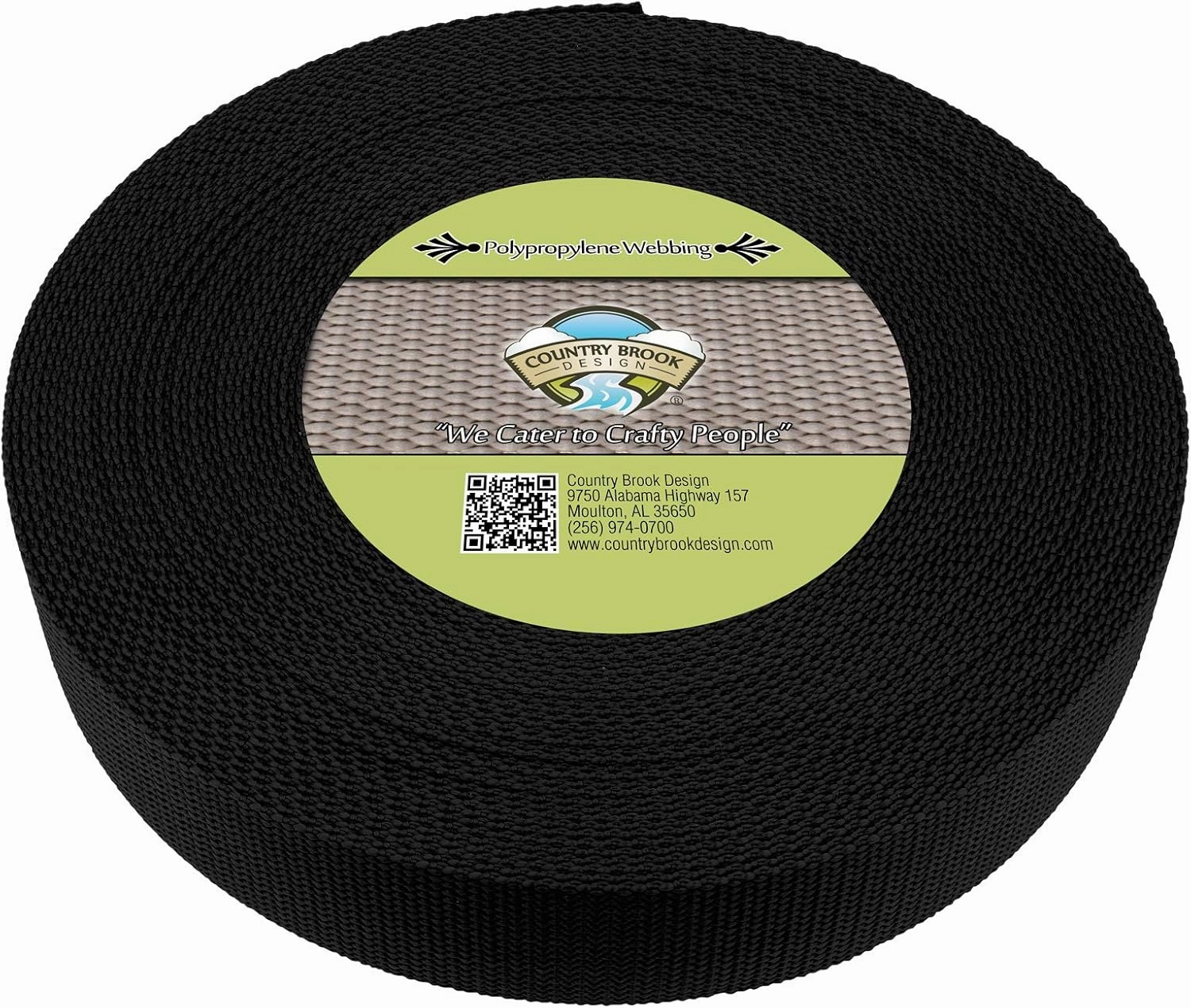 Country Brook Design - 2 Inch Black Polypropylene (Polypro) Webbing