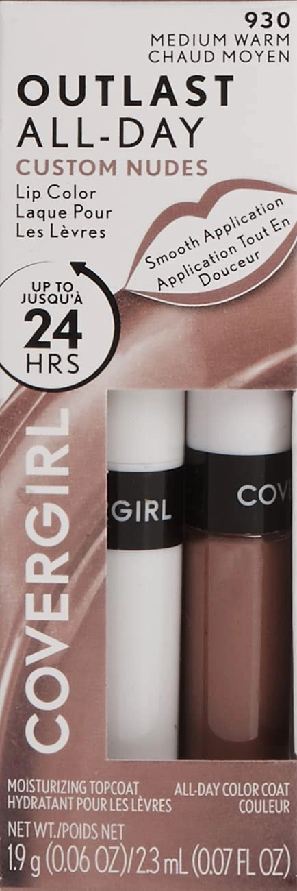 COVERGIRL Outlast All-Day Lip Color Custom Nudes, Deep Cool, 2 Piece Set (Pack of 2)