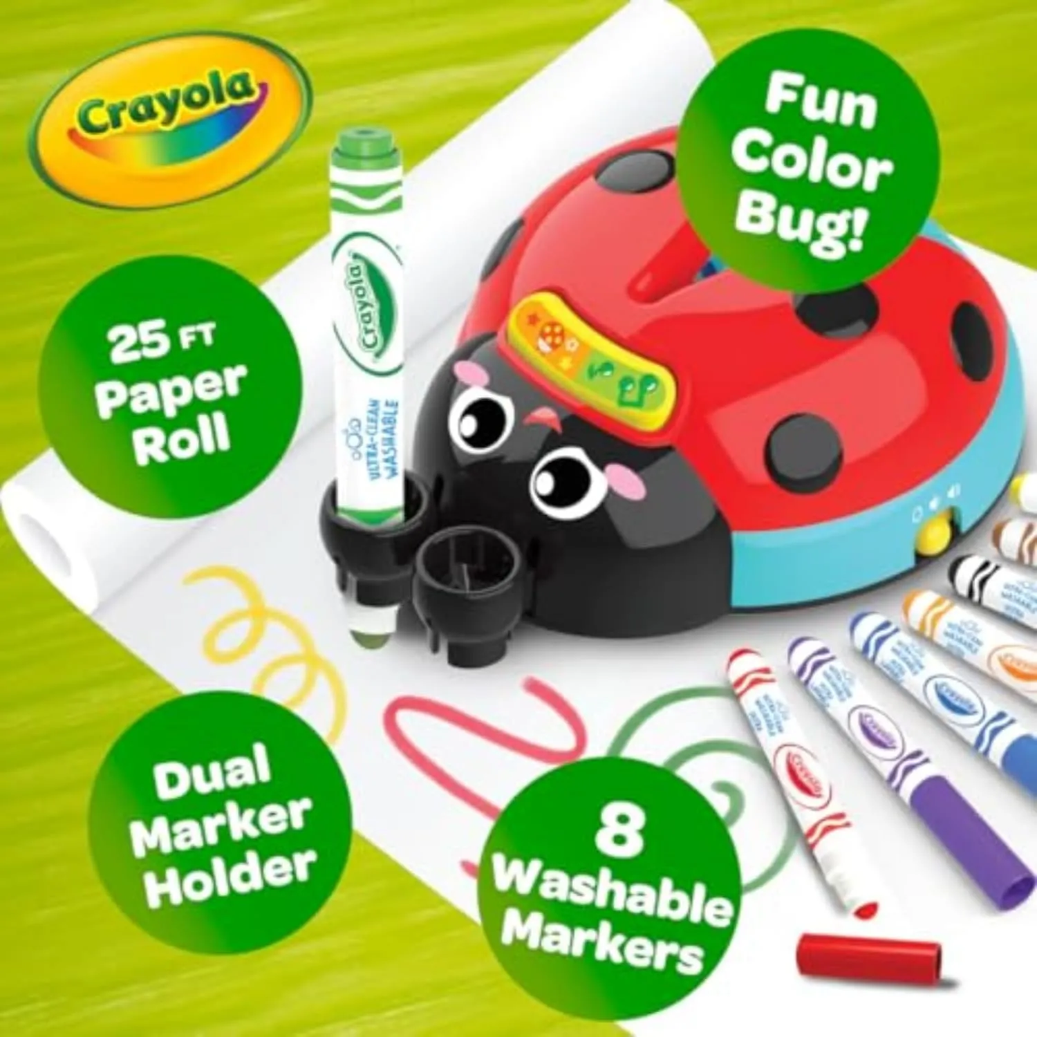 Crayola Musical Color Bug, Toddler Sensory Toy, Ladybug Toy for Kids, Arts & Crafts, Gifts for Toddlers, Ages 2, 3, 4
