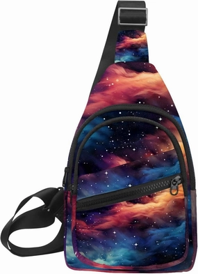 Crossbody Sling Backpack Sling Bag for Women Men, Enchanted Galaxy Crossbody Fanny Packs Chest Bag with Adjustable Strap for Workout Running Traveling Hiking