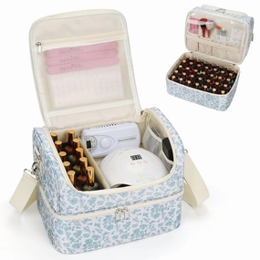 CUBETASTIC Nail Polish Organizer, Nail Supplies Storage Case Holds 45 Bottles Nail Polish & Nail Lamp, Travel Nail Tech Carrying Bag, Nail Kit Bag For Nail Stuff & Manicure Tools