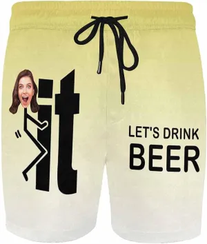 Custom Funny Swim Shorts with Faces Customized Gifts Mens Swim Trunks Wife Girlfriend Photos Beach Board Short for Men