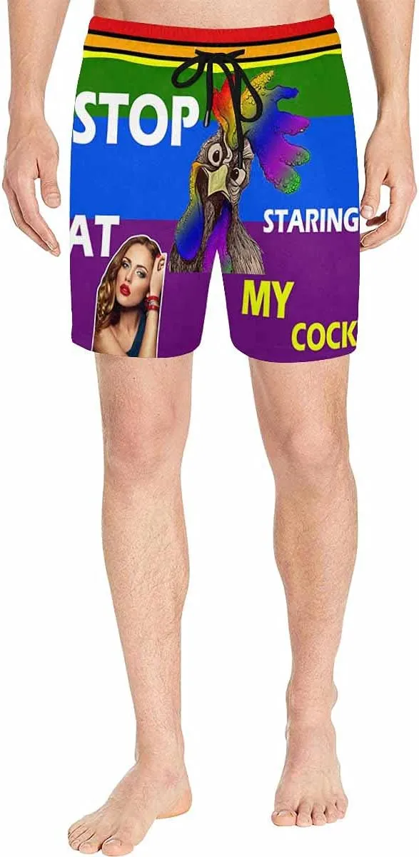 Custom Funny Swim Shorts with Faces Customized Gifts Mens Swim Trunks Wife Girlfriend Photos Beach Board Short for Men