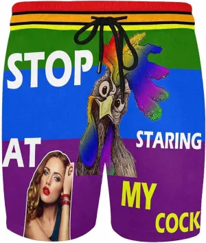 Custom Funny Swim Shorts with Faces Customized Gifts Mens Swim Trunks Wife Girlfriend Photos Beach Board Short for Men