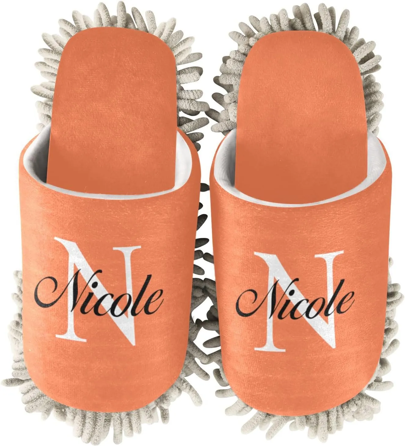 Custom Mop Slippers for Floor Cleaning Personalized Washable Microfiber Cleaning Mop Slippers