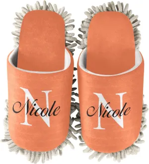 Custom Mop Slippers for Floor Cleaning Personalized Washable Microfiber Cleaning Mop Slippers