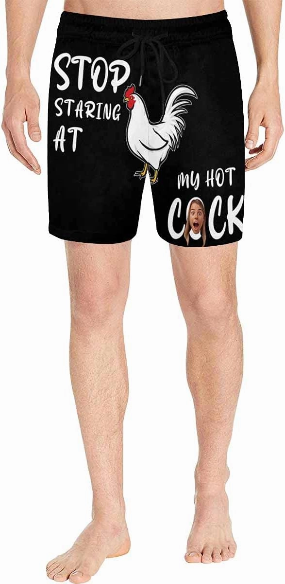 Custom Funny Swim Shorts with Faces Customized Gifts Mens Swim Trunks Wife Girlfriend Photos Beach Board Short for Men