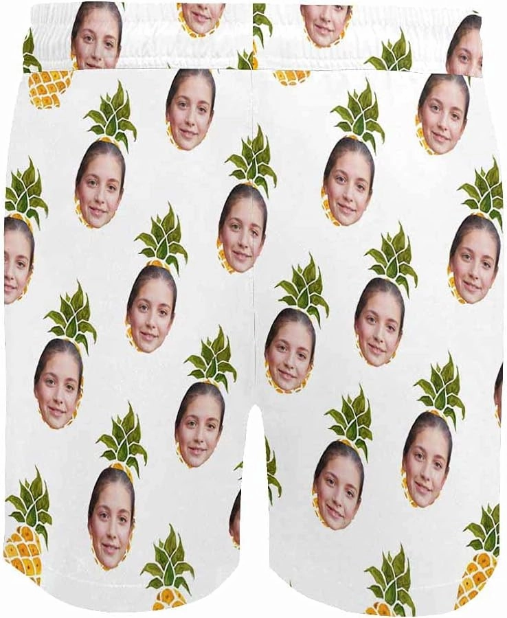 Custom Funny Swim Shorts with Faces Customized Gifts Mens Swim Trunks Wife Girlfriend Photos Beach Board Short for Men
