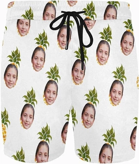 Custom Funny Swim Shorts with Faces Customized Gifts Mens Swim Trunks Wife Girlfriend Photos Beach Board Short for Men