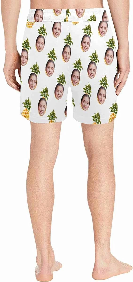 Custom Funny Swim Shorts with Faces Customized Gifts Mens Swim Trunks Wife Girlfriend Photos Beach Board Short for Men