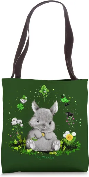 Cute Bunny by Tiny Woodys with Herbs - Rabbit Tote Bag