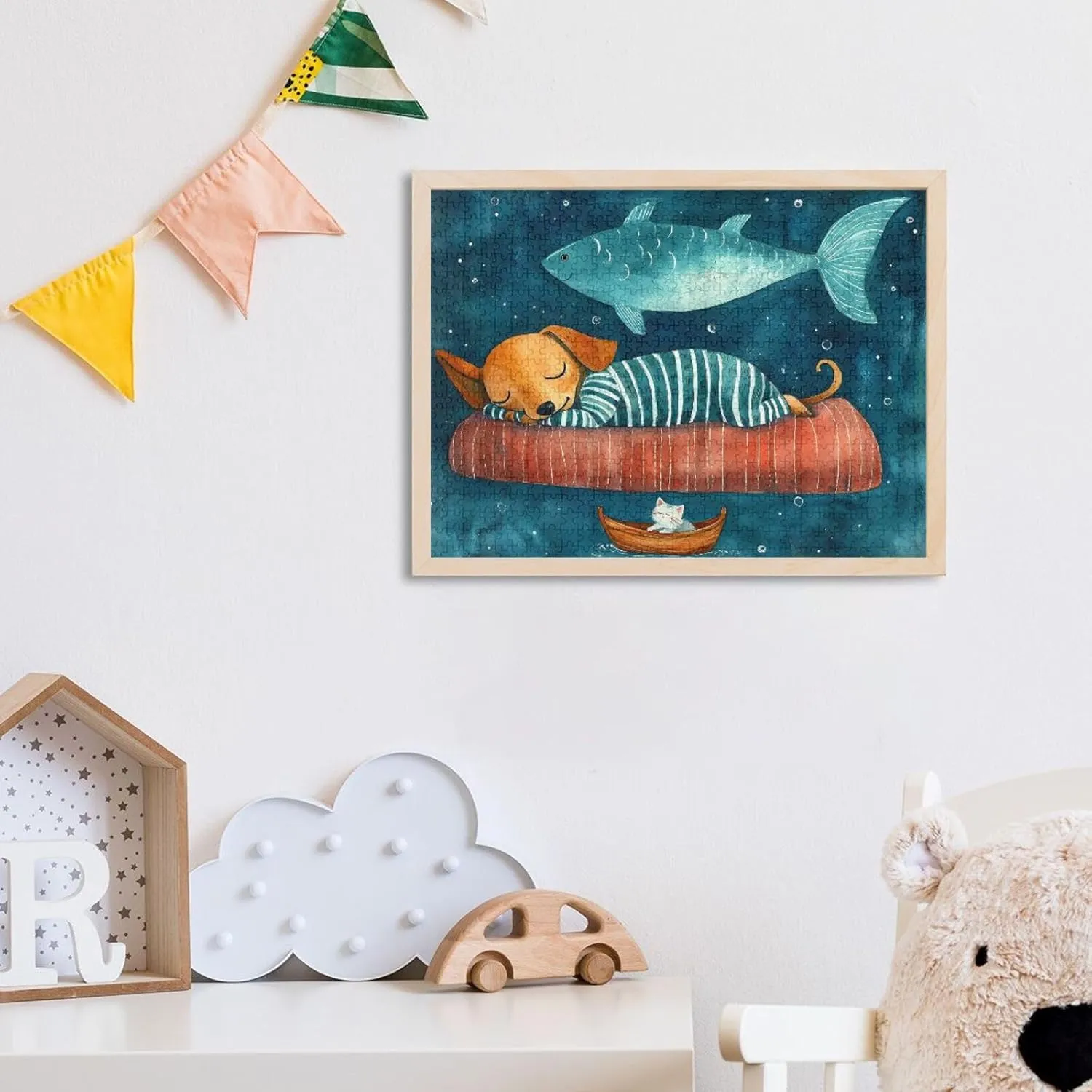 Cute Creepy Dachshund Fish Puzzle Games for Adults with Letters on Back Puzzle 1000 Pieces Adult