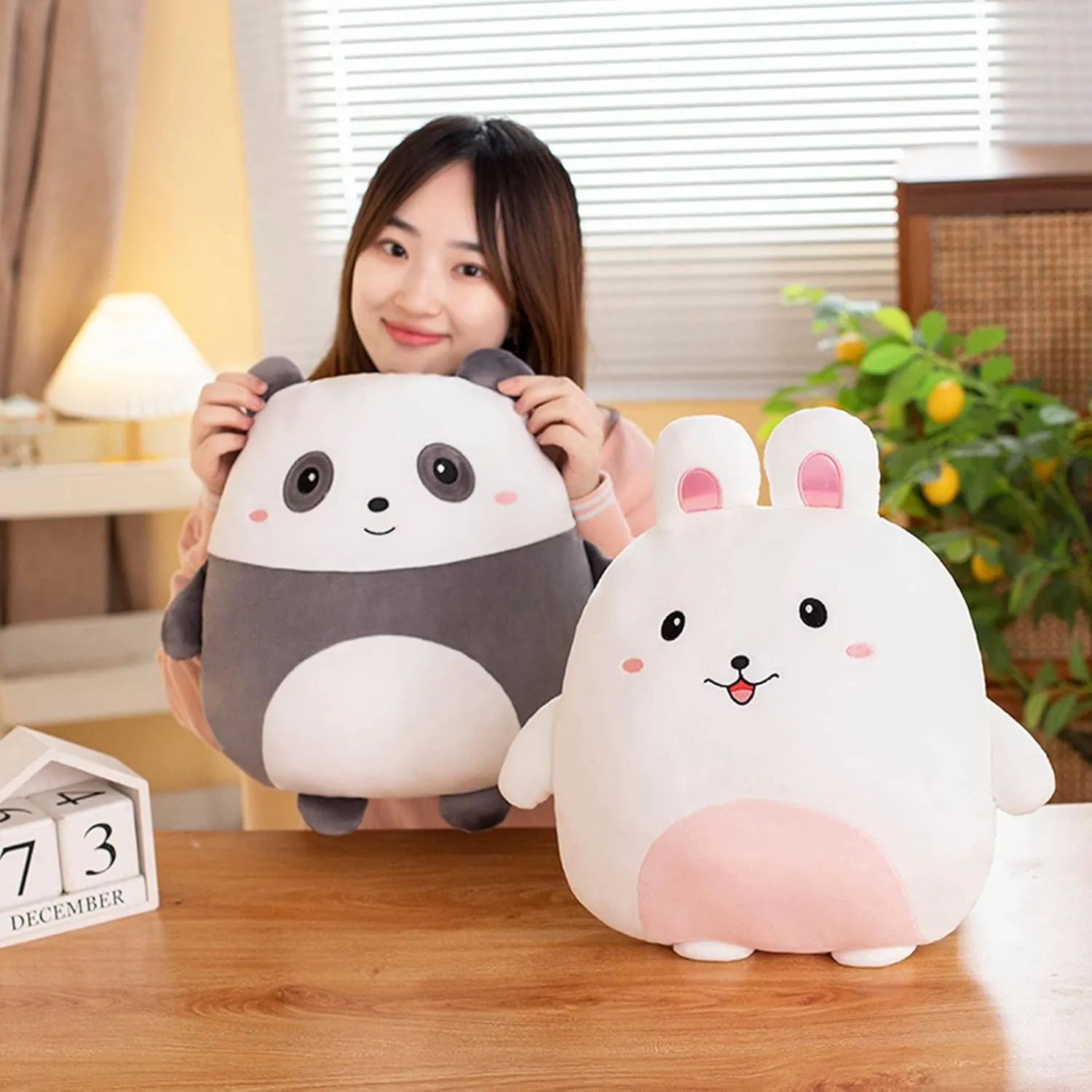 Cute Deer Plush Pillow, 16 inch Stuffed Animal Toy, Kawaii Deer Plushies Throw Pillow Toys Gifts for Room Decor, Kids Birthday, Valentine