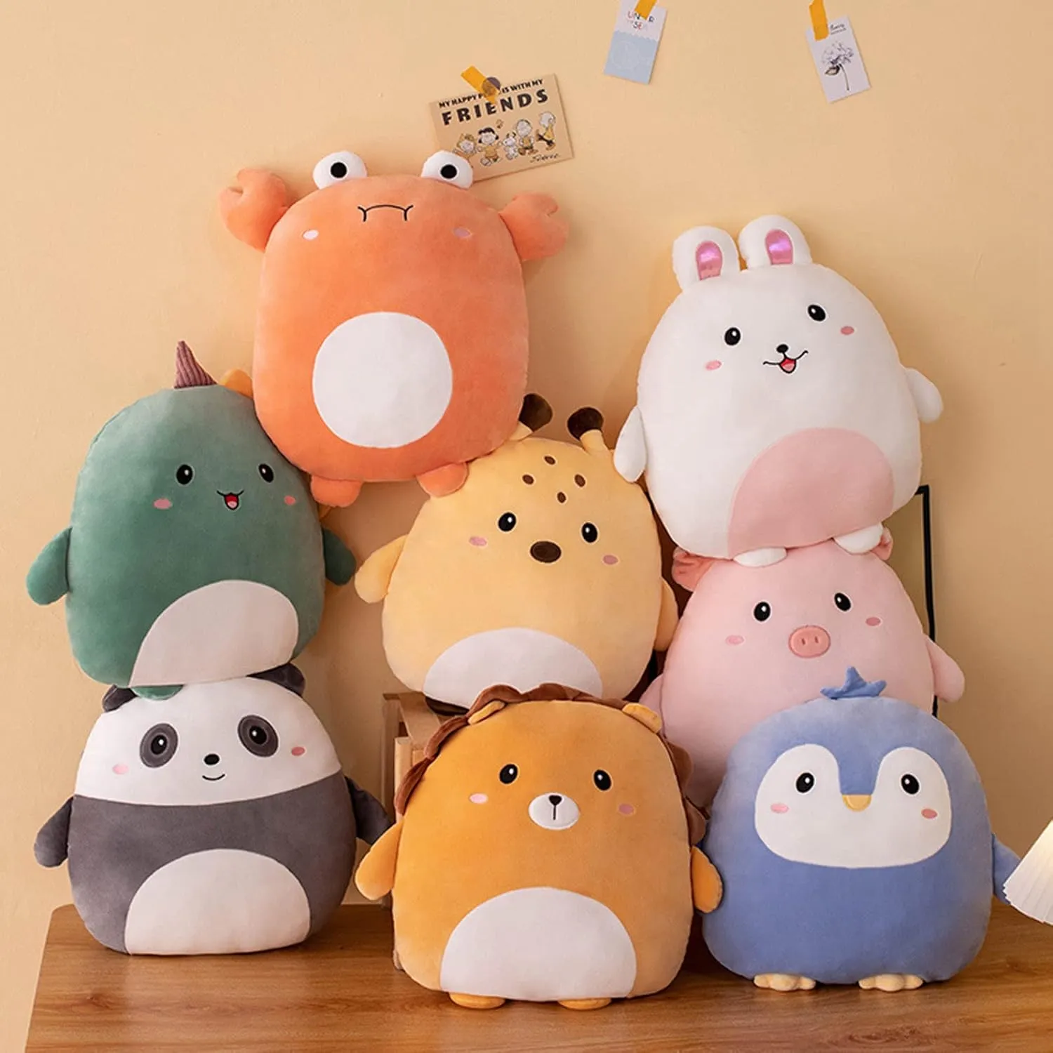 Cute Deer Plush Pillow, 16 inch Stuffed Animal Toy, Kawaii Deer Plushies Throw Pillow Toys Gifts for Room Decor, Kids Birthday, Valentine