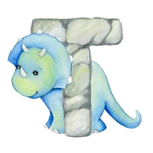 Cute Dinosaur "T" Fabric Panel