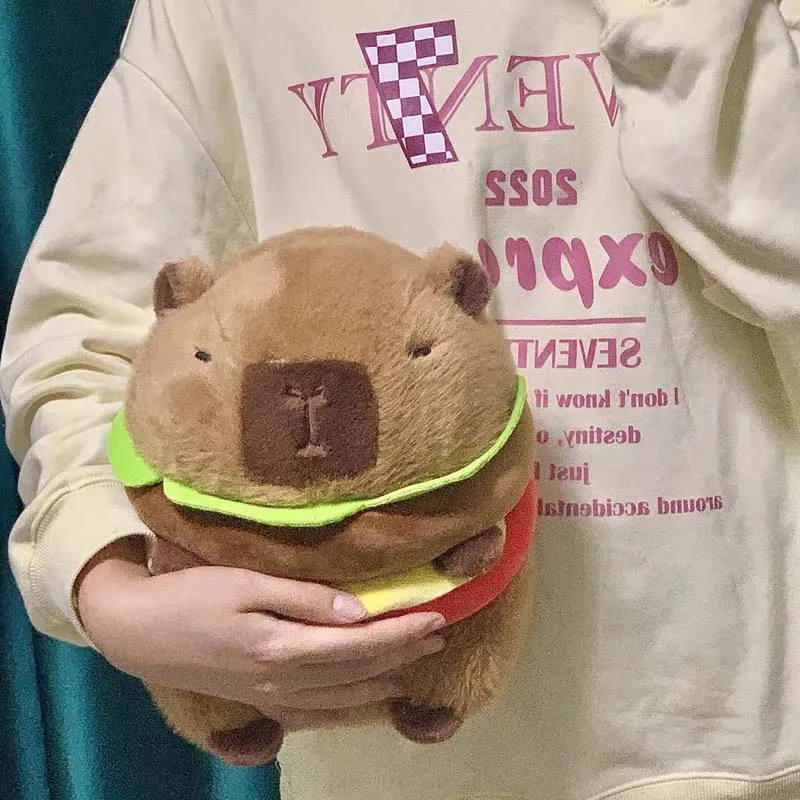 Cute Hamburger Capybara Plush Toy