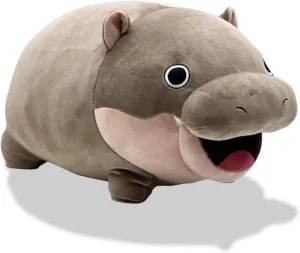 Cute Moo Deng Hippo Plush Pygmy Hippo Plushie Toy Soft MooDeng Hippo Stuffed Animals for Fans Gift Moo Deng Hippopotamus Plushie Doll for Boys Girls Kids Adults 16 inch