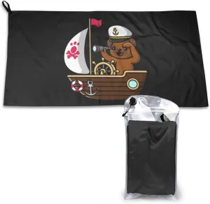 Cute Pug Binoculars on Board Towels for Bathroom 16x31.5 in Ultra Soft Quick Drying Bath Towels Hand Towels Camping Fitness Beach Towel