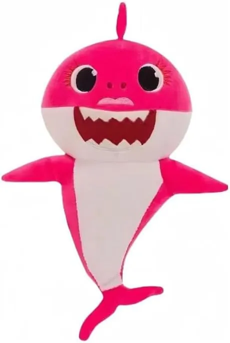 Cute Shark Plush Toy, Musical with Light-Up Feature, Pink Blue Yellow, Kids Stuffed Animal (Pink)