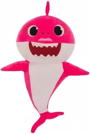 Cute Shark Plush Toy, Musical with Light-Up Feature, Pink Blue Yellow, Kids Stuffed Animal (Pink)