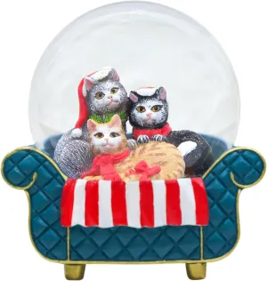 Cute Snow Globes with Cats, 100MM(D) Snowglobes for Holiday Decorations, Graduation Gifts for Her Girls