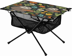 Cute Sloths Portable Folding Camping Table, Compact Lightweight Beach Table with Carrying Bag for Outdoor Picnics, BBQs, Camp