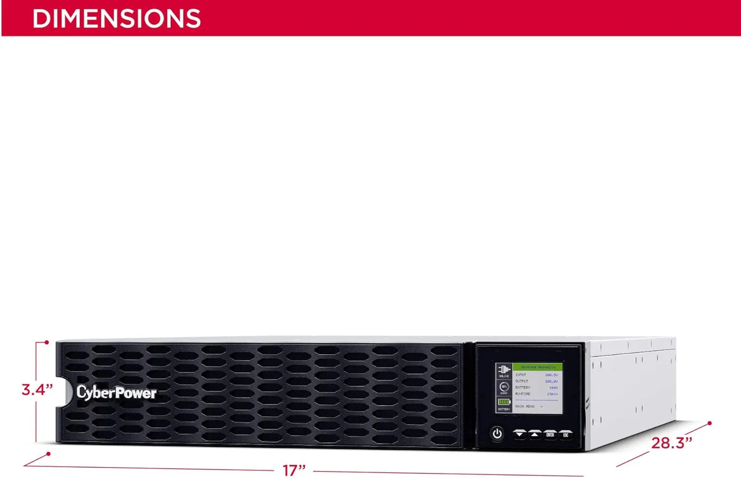 CyberPower OL5KRTHD Smart App Online Sinewave UPS System, Double conversion, 5000VA/5000W, 4 Outlets, 2U Rack/Tower , RMCARD205 Pre-Installed