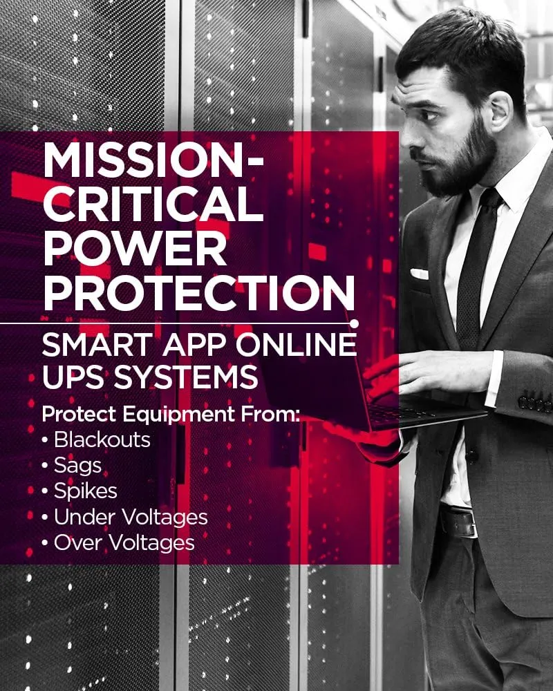 CyberPower OL5KRTHD Smart App Online Sinewave UPS System, Double conversion, 5000VA/5000W, 4 Outlets, 2U Rack/Tower , RMCARD205 Pre-Installed