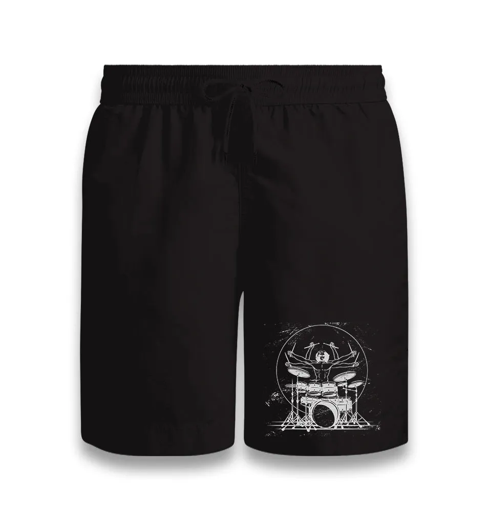 Da Vinci Man Drum Playing Black Shorts