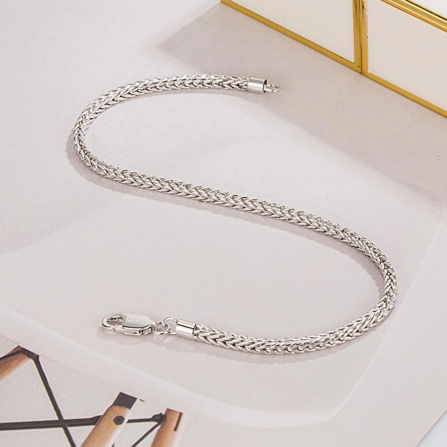 Dainty 925 Sterling Silver Chopin Chain Bracelet Women Bohemian Stackable Figaro/Box/Snake Bracelet 2MM 5 "5.9" 6.3 "6.7" 7 "7.5" 8" Jewelry Gift
