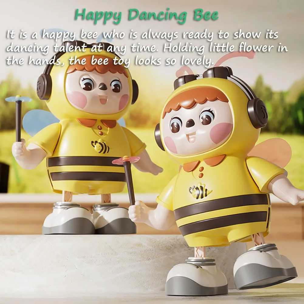 Dancing Bee Musical Toy - Baby Crawling Robot With Cool Lights & Dynamic Music, Moving Legs, Twisting Body & Moving Eyes (Blue Wings)