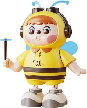 Dancing Bee Musical Toy - Baby Crawling Robot With Cool Lights & Dynamic Music, Moving Legs, Twisting Body & Moving Eyes (Blue Wings)