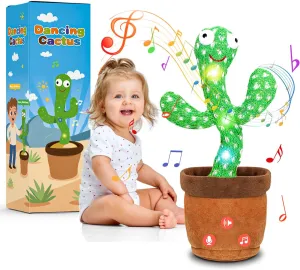 Dancing Talking Cactus Toy for Baby Toddlers, Boys Girls' Gifts Singing Mimicking Cactus Baby Toy Recording Repeating What You Say with 120 English Songs