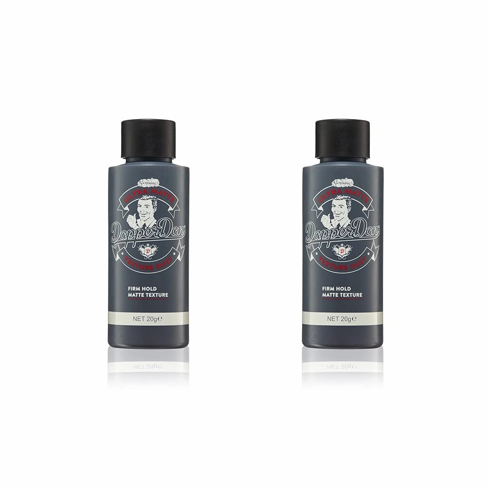 Dapper Dan Ultra Matte Hair Texture Powder, Easy Application For Men, Light Flexible Hold, Natural Finish, High Styling Hold, Citrus Cologne Scent, 2 x 20g