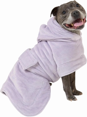 Darren & Phillip Snuggle Buddy Calming Dog Robe | Lilac Ultra-Soft, Plush Robe for Dogs, Cozy & Warm Pet Bathrobe with Adjustable Fit, Body Strap Calms Dogs, Matches Women's Plush Robe