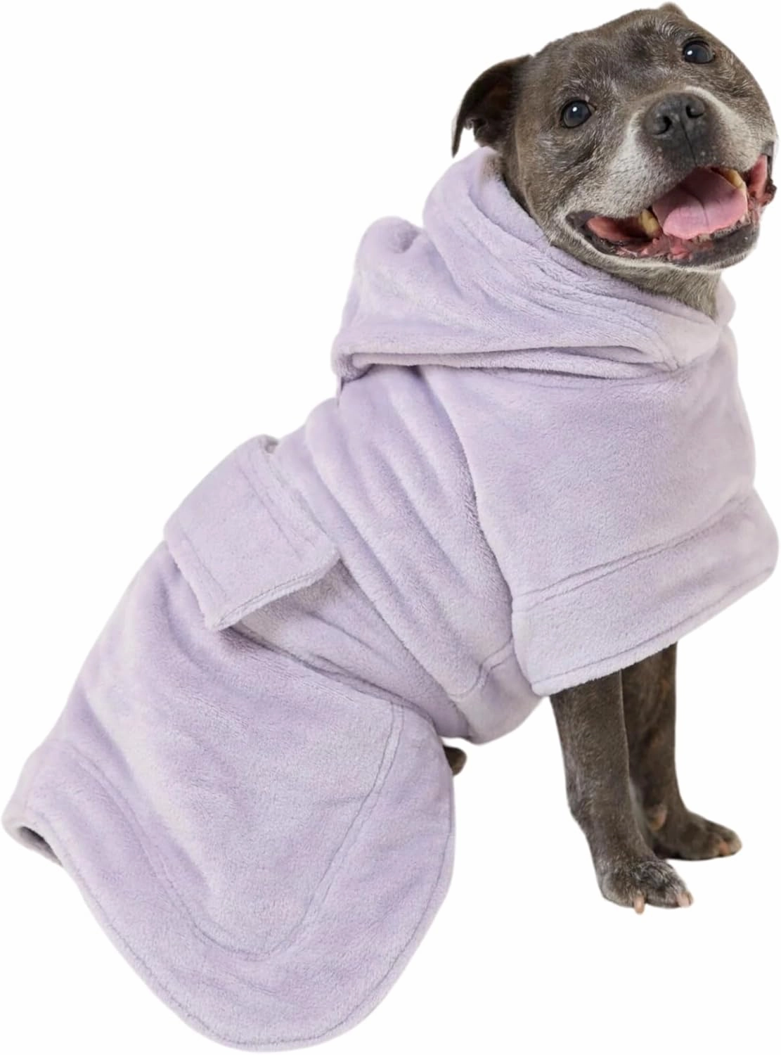 Darren & Phillip Snuggle Buddy Calming Dog Robe | Lilac Ultra-Soft, Plush Robe for Dogs, Cozy & Warm Pet Bathrobe with Adjustable Fit, Body Strap Calms Dogs, Matches Women's Plush Robe